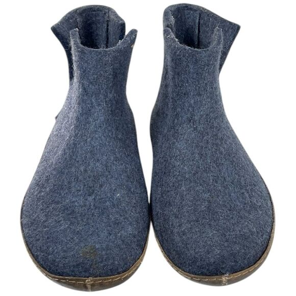 Glerups men’s size 47-13 blue denim 100% felted thick wool slipper boots - Picture 4 of 9